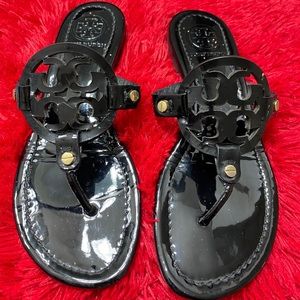 Mint condition black Tory Burch Miller sandals